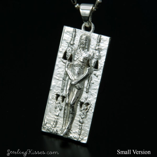 Shroud Of Turin Jesus Pendant Necklace Multiple Sizes Catholic Christian Sterling Silver Jewelry