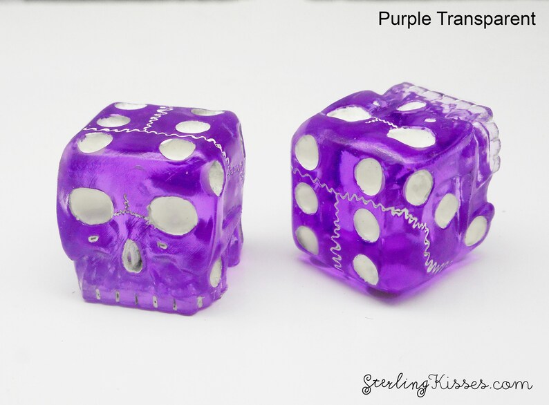 Skull Dice Pair Colors 6 Sided D6 DnD Bone Unique Custom Etsy