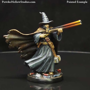 Wizard with Shotgun Miniature - RPG & Tabletop Gaming Figure