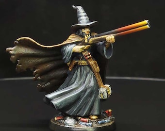Wizard with Shotgun Miniature - RPG & Tabletop Gaming Figure