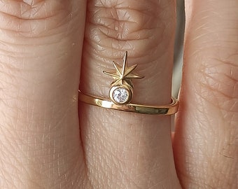 14k gouden sterring, hemelse sieraden