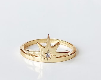 14K gouden Starburst-ring