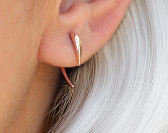 Slagtandoorbellen / 14 kt massief goud / Boho-stijl