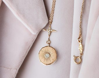 Zon- en sterketting / 14 kt gouden ketting