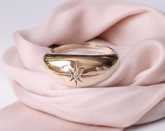 14K gouden ring Starburst en Universe