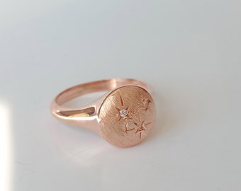 14 kt massief gouden ring in vintage-stijl