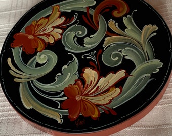 Maple Cheese Board with Rosemaled Flowers and Scrolls