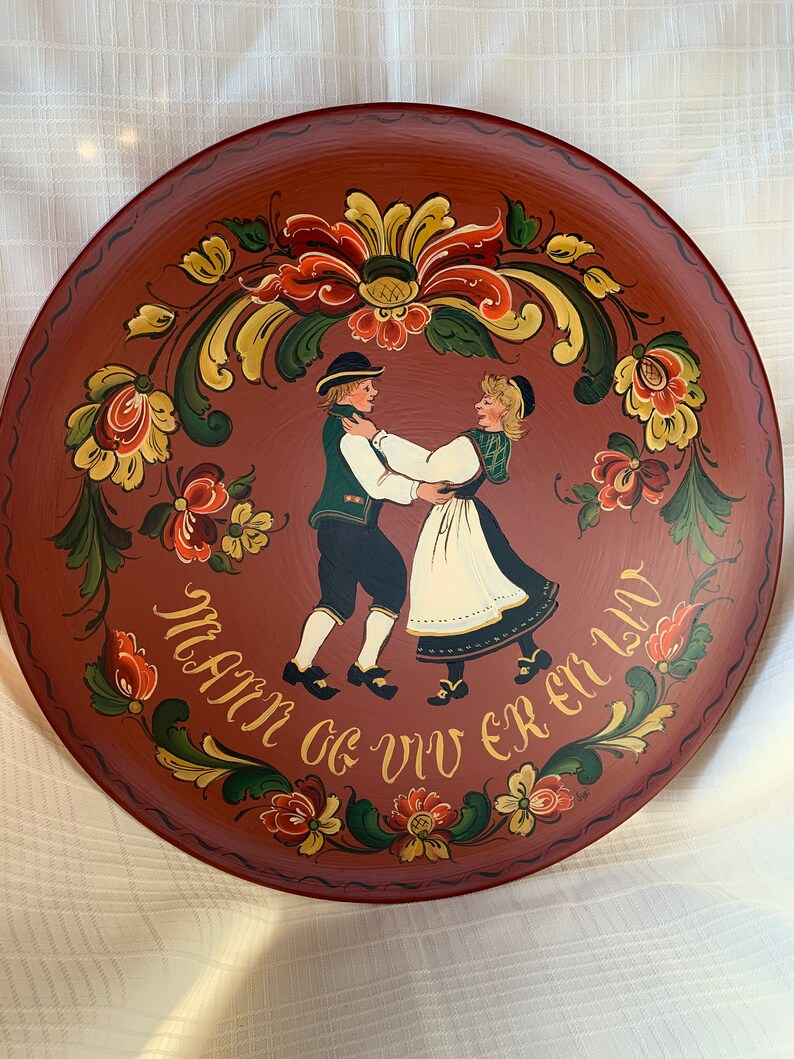 Lovely Hand Painted Telemark Style Rosemaled Norwegian Wedding Etsy