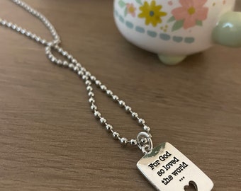 For God So Loved the World Charm Necklace