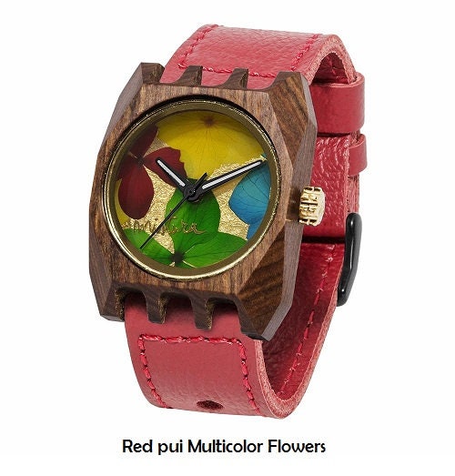 Wooden Watch Volkano Design Teal Flowers il_1080xN.1969298527_76g0.jpg main image 3