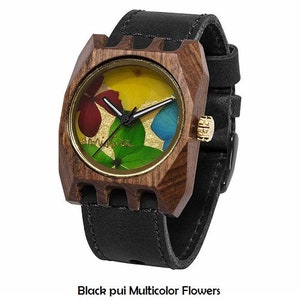 Wooden watch, Birthday Gift, Real Flowers, Handmade wrist watch, Womens watch, Unique watch, Ecofriendly, wood accessories, VOLKANO SE image 7