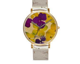 Alloy Metals watch, wrist watch, Flowers Watch, Woman Watch, Unique gift, unique watch, sustainable materials, Metal, MANTA FLOWERS WATCH