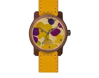 Wooden watch, Handmade wrist watch, Flowers watch, Mothers day, Unisex Watch, Unique, sustainable materials, watch, MARCO FLOWERS