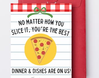Pizza Gift Card Holder Tag: Customizable Teacher Appreciation Printable