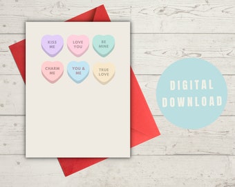 PRINTABLE Be Mine Valentine's Day Card Digital Download, Print at Home Card, Valentine's Day Card, Be Mine