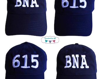 Navy Hat Embroidered Nashville hat - BNA- 615