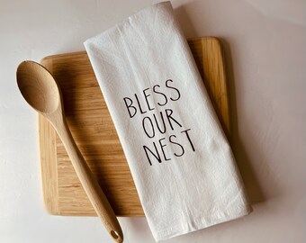 Kitchen Towel - Dishcloth -  Tea Towel- Kitchen Linens - Gift for Cooks- Funny Kitchen Towel- Bless Our Nest