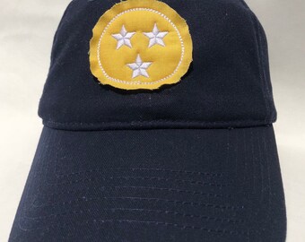 Embroidered TN tristar patch hat- Baseball Hat- Embroidered Hat- Yellow and Blue Hat