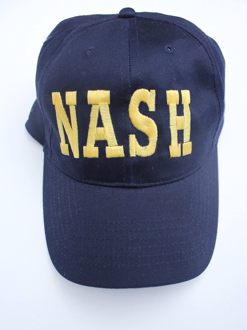 Navy and Yellow NASH Hat Embroidered Nashville Hat BNA Etsy