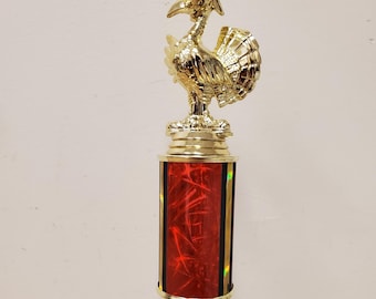 Turkey Bowl, Funny Thanksgiving award, trophy engraved, about 11" tall