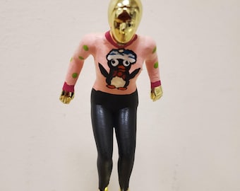 Ugly Christmas Sweater Contest, Female figure, trophy or award, engraved, about 11" tall