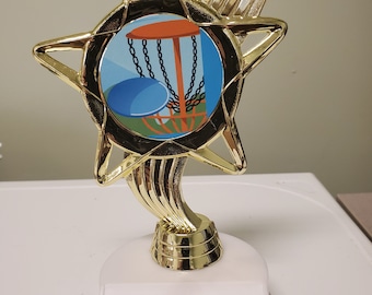 Frisbee Disc golf Trophy or award for your league, about 7" tall, includes engraving