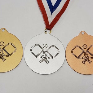 Pickleball Winner, 1st Place, 2" medal, works for Male or Female, with your engraving