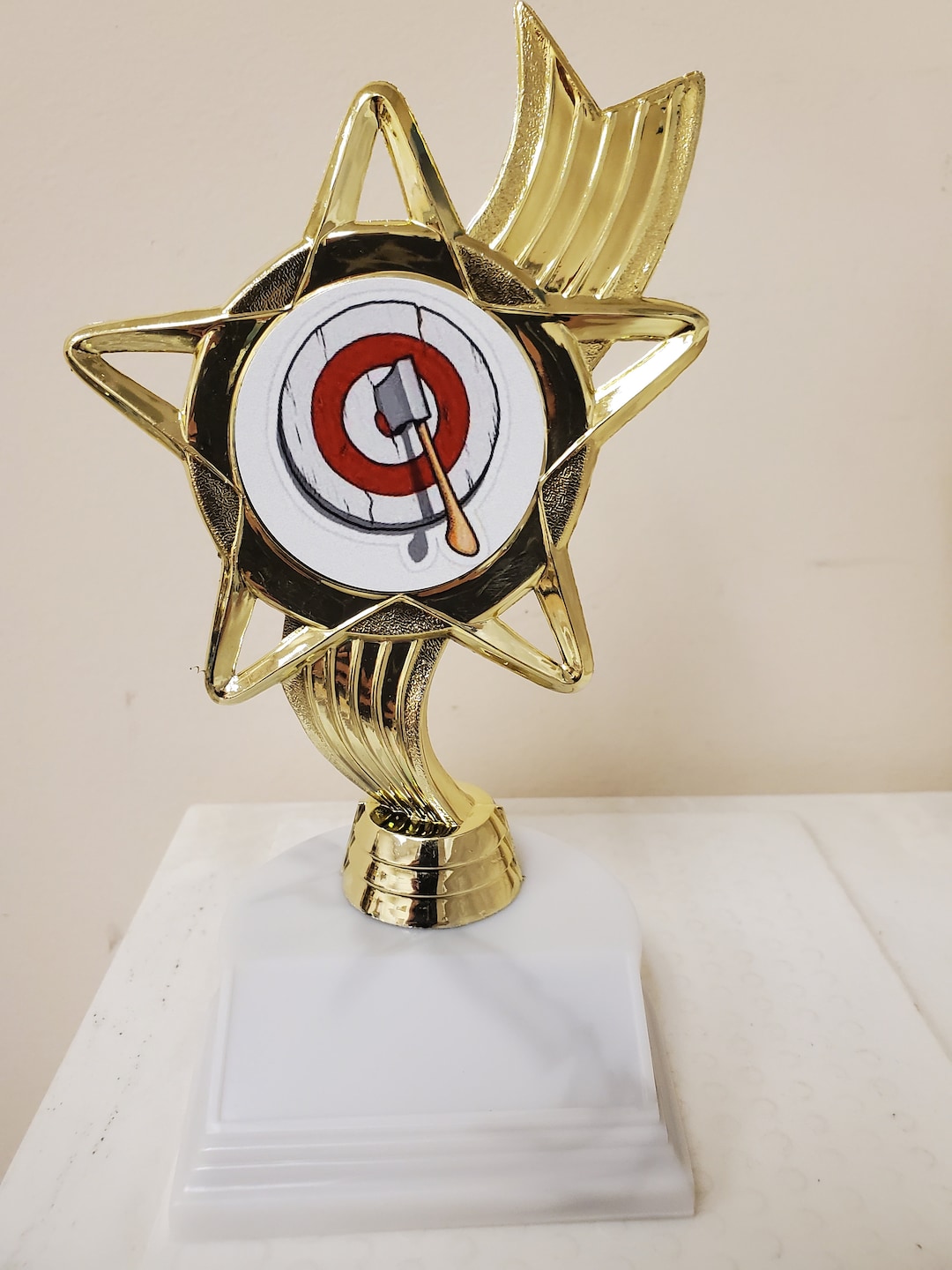 Axe Throwing Trophy or Award for Your League, About 7 Tall, Includes