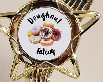 Doughnut or Donut Eating Contest Trophy or award for your event, about 7" tall, includes engraving