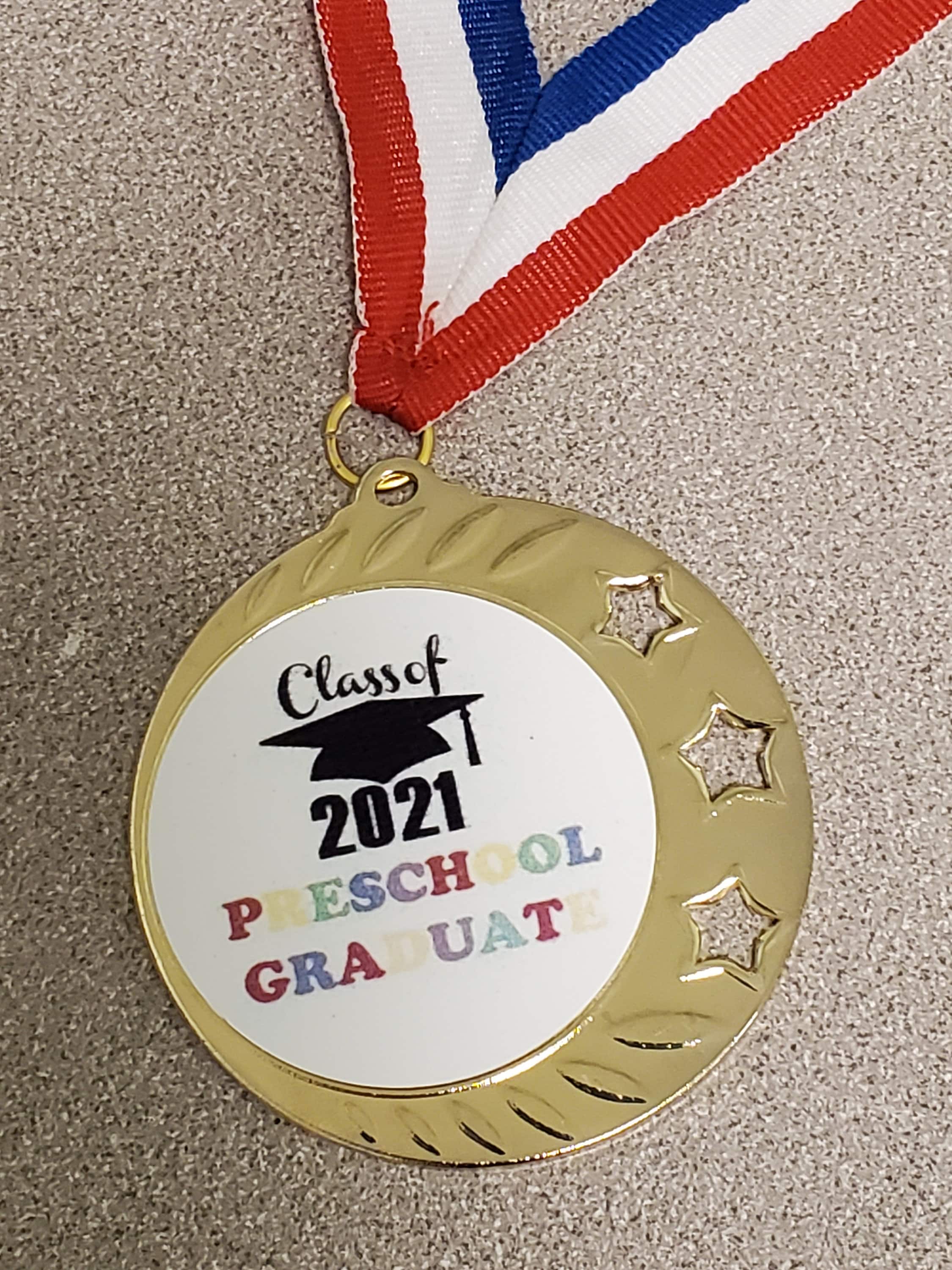 Preschool or PreK Graduation graduate medal with neck Etsy