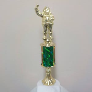 Christmas or Holiday trophy or award, Santa Claus on top, Best Decorated home or office, about 11" tall