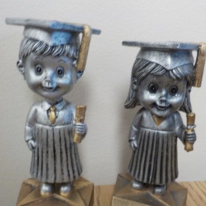 Personalized Kindergarten, Pre-School, or Pre- K Graduation Boy or Girl Bobblehead, graduate resin figure, 5.75&quot; tall, with your engraving.