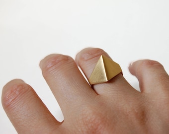 Minimalist gold ring, geometric ring,  24k gold plated ring, gift for her