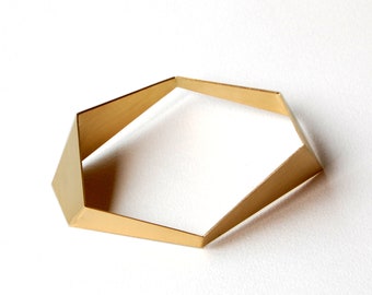 Geometric gold bracelet, geometric bangle bracelet, gold statement bangle, statement bangle bracelet, architectural jewelry