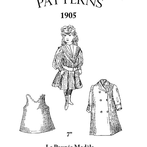 La Poupée Modèle 1905 Mignonette Doll Wardrobe Pattern Collection #2 Size 4-5" or 7"