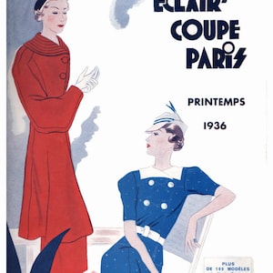 1936 Spring Issue French Fashion Pattern Book Eclair Coupe Paris