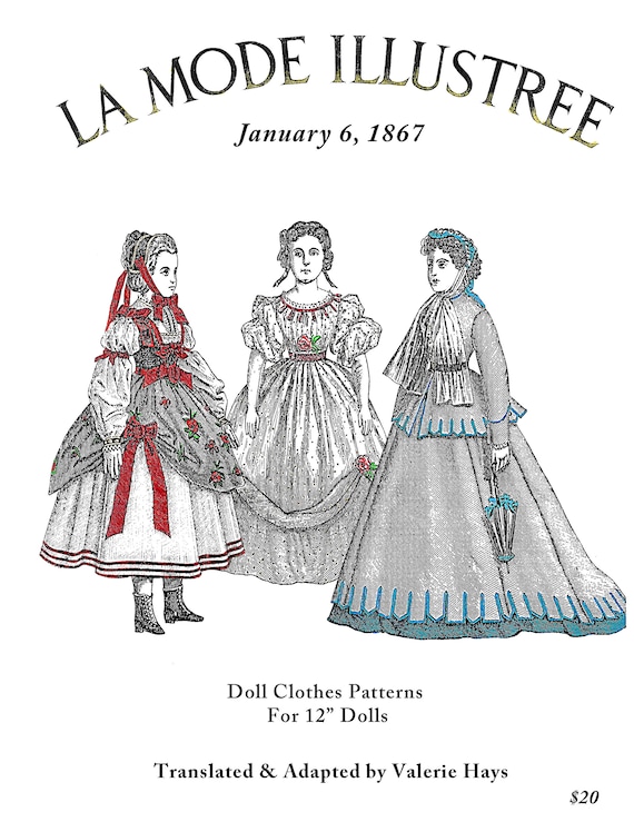 1867 La Mode Illustree Pattern Book for Antique French Fashion