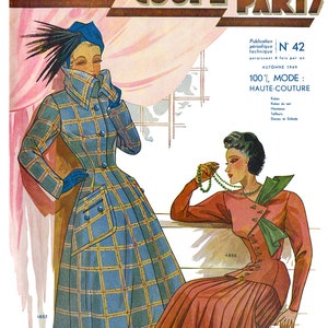 1949 Fall Issue French Fashion Pattern Book Eclair Coupe Paris