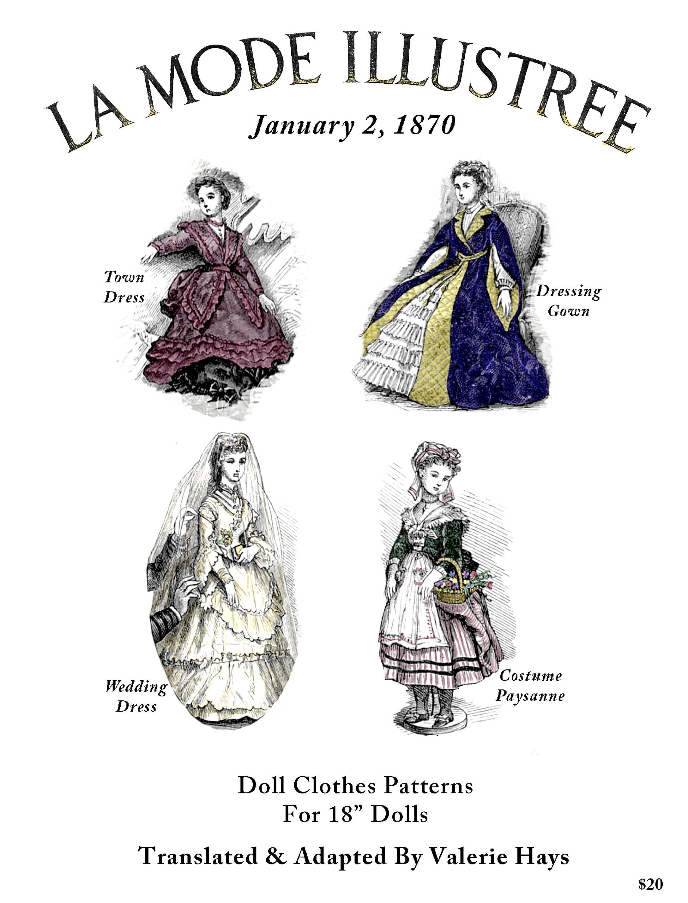1870 La Mode Illustree Pattern Book for Antique French Fashion