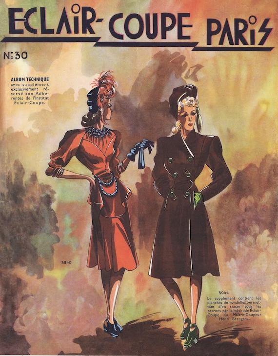 1946 Fall French Fashion Pattern Book Eclair Coupe Paris - Etsy