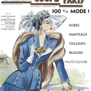1949 Spring Issue French Fashion Pattern Book Eclair Coupe Paris