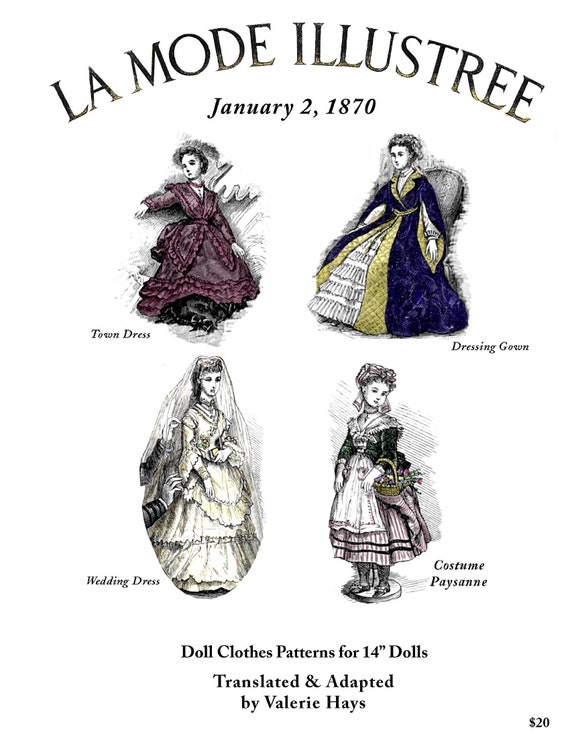 Digital 1870 La Mode Illustree Pattern Book for 14