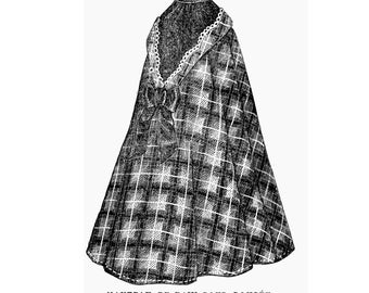 Digital Download -  1875 Bathing Cape Sewing Pattern for 16in Antique Dolls