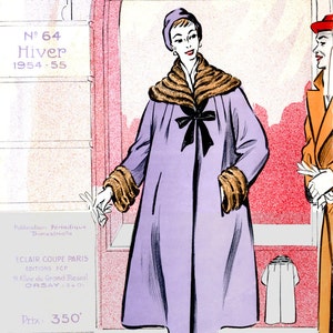 1954 Winter Issue French Fashion Pattern Book Eclair Coupe Paris