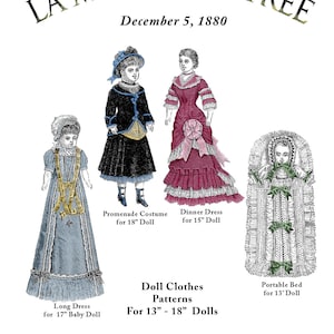 Digital - 1880 La Mode Illustree Pattern Book For 13" - 18" Antique Dolls
