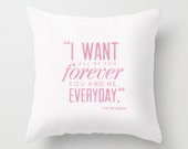 I Want All Of You The Notebook Typography Art Throw Pillow Cover Anniversary Gifts Gifts For Girlfriends Valentines Day Gift