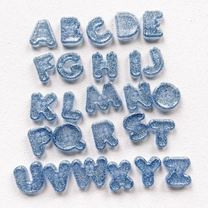 Glitter Alphabet Buttons for Clothes, Bows, bags, toys, blankets, etc