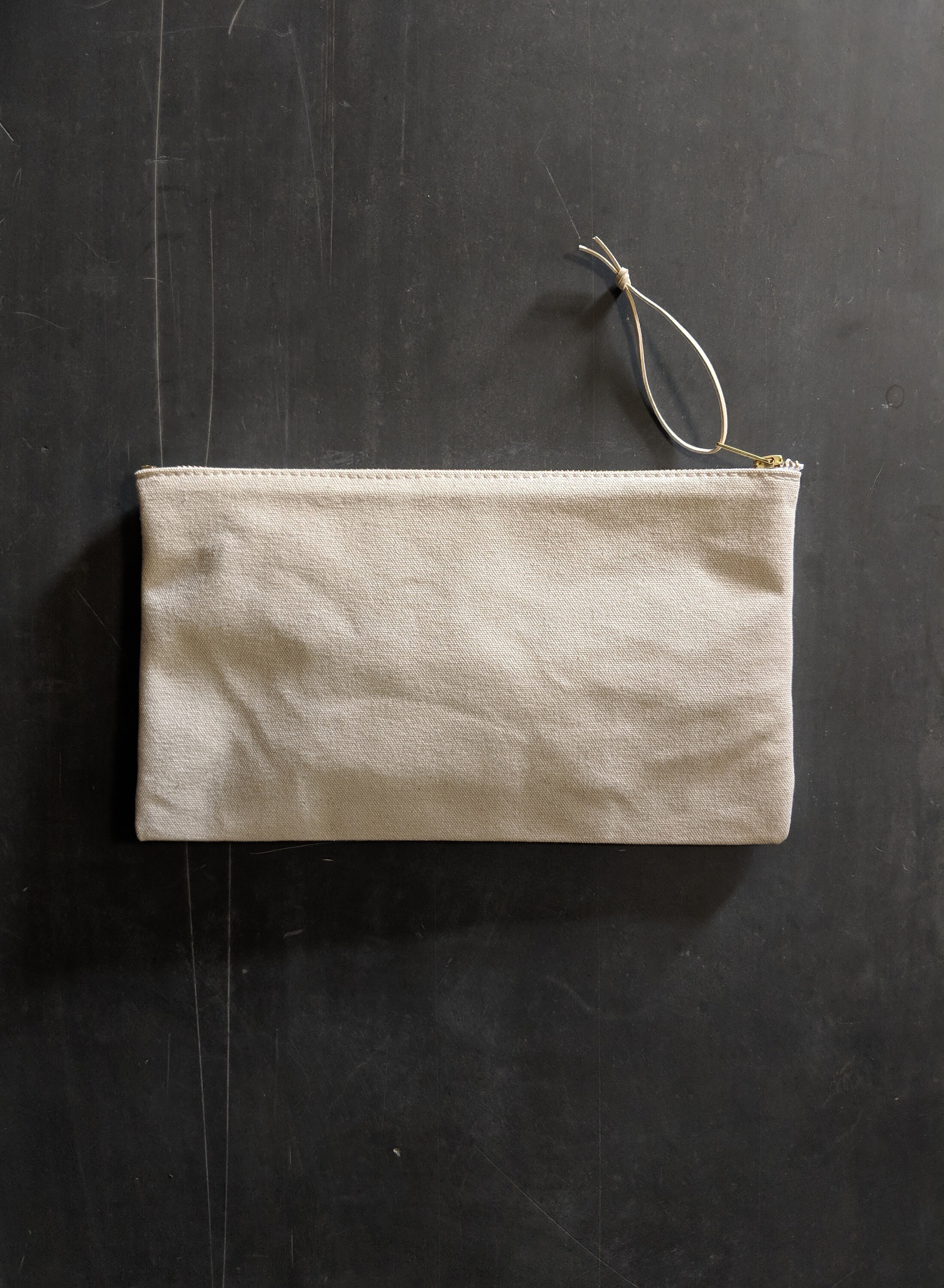 Large durable natural canvas zipper pouch pencil case tool Etsy