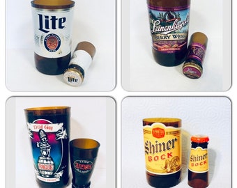 Shot Glass Tumbler Set Made With Repurposed Beer Bottles, Boyfriend Gifts, Party Favors