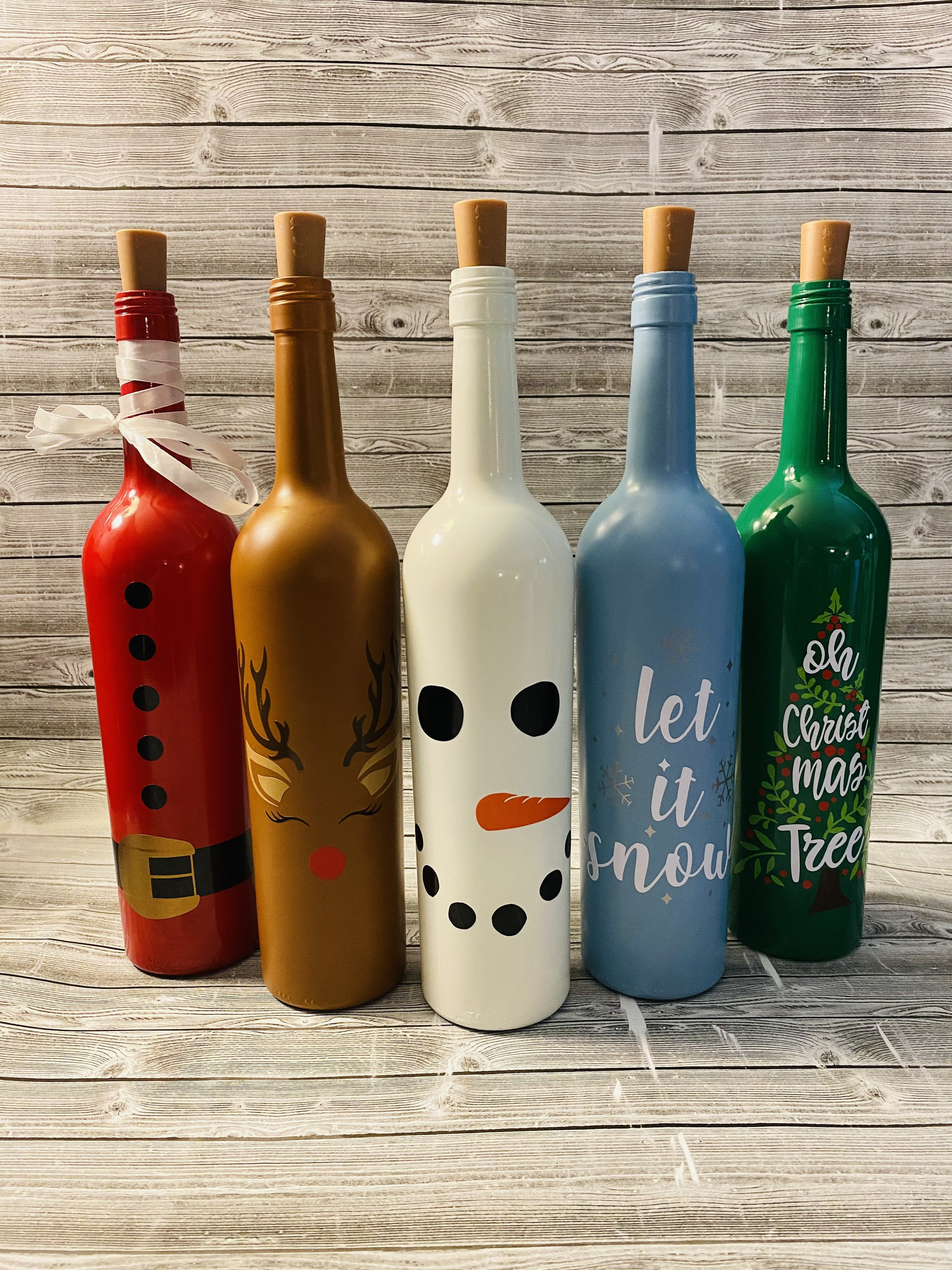 Christmas Decor. Christmas Lights. Wine Bottle Lights. Lighted Etsy UK